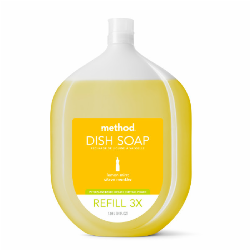 Method® Lemon Mint Dish Soap Refill Perspective: front