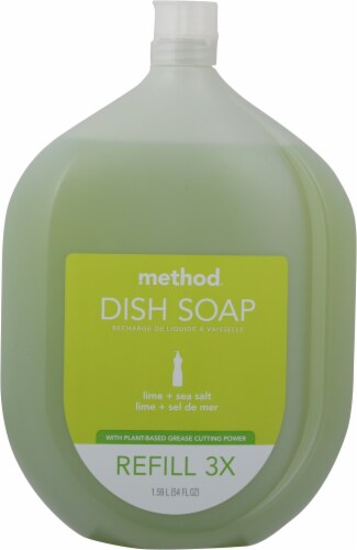 Method® Lime + Sea Salt Dish Soap Refill Perspective: front