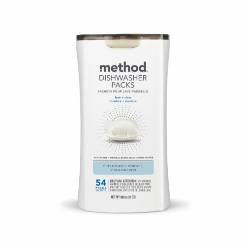 Method® Free + Clear Dishwasher Packs Perspective: front