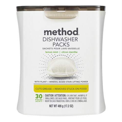 Method® Lemon Mint Dishwasher Packs Perspective: front