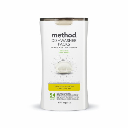 Method® Lemon Mint Dishwasher Packs Perspective: front