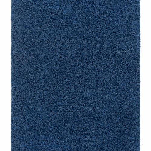 Well Woven 79148 Madison Shag Piper Indigo Modern Solid Area Rug - 9 ft. 3 in. x 12 ft. 6 in. Perspective: front