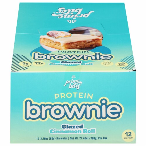 Prime Bites Protein Brownie Glazed Cinnamon Roll Perspective: front
