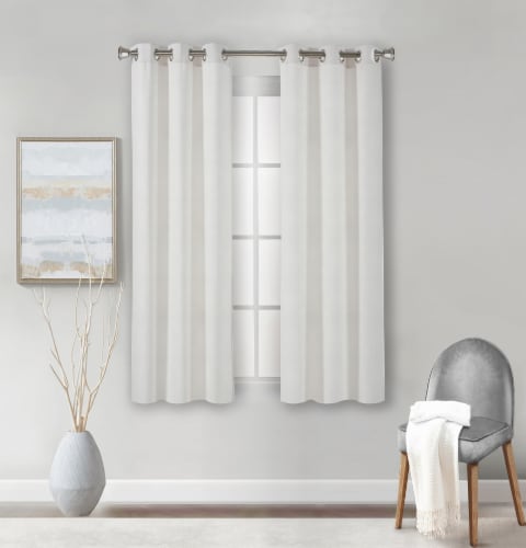 Sunblock Newberry Total Blackout Window Panel White Grommet Perspective: front