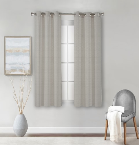 Sunblock Newberry Total Blackout Window Panel Natural Grommet Perspective: front