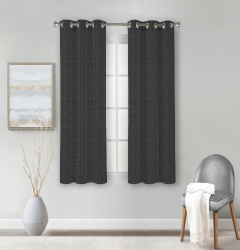 Sunblock Newberry Total Blackout Grommet Single Window Panel - Charcoal Perspective: front