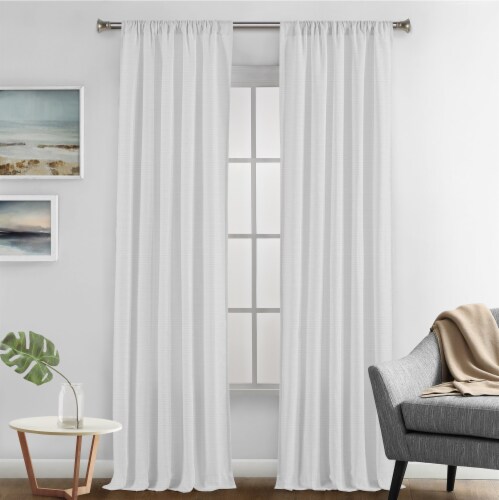 Sunblock Vince Total Blackout Back Tab Single Window Panel - White Perspective: front