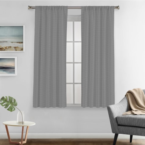 Sunblock Vince Total Blackout Back Tab Single Window Panel - Grey Perspective: front
