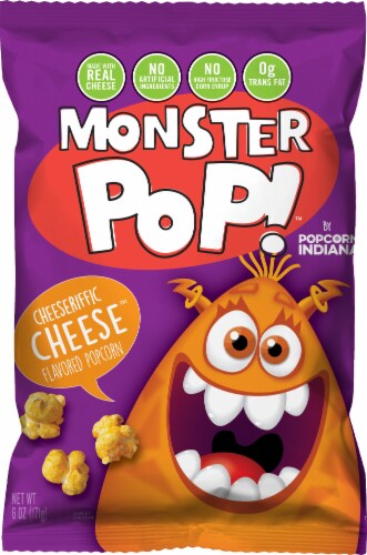 Monster Pop Cheeseriffic Cheese Popcorn Snack Perspective: front