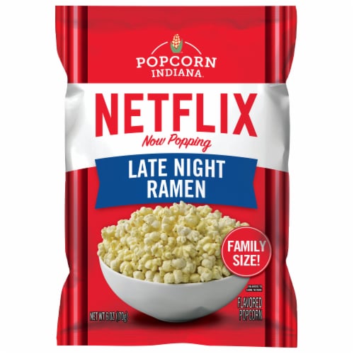 Popcorn Indiana Netflix Now Popping Late Night Ramen Popcorn Perspective: front