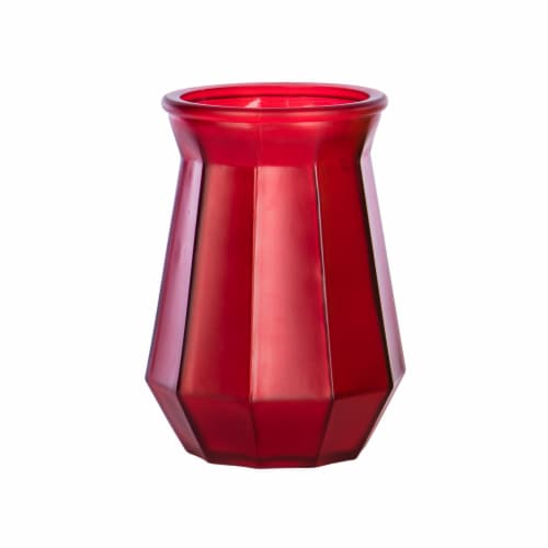 CBK Holiday Geometric Frosted Glass Vase - Red/Green Perspective: front