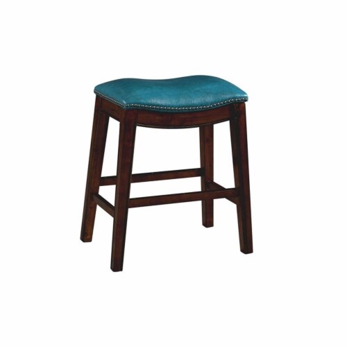 Picket House Bowen 24  Backless Counter Height Stool in Blue Perspective: front