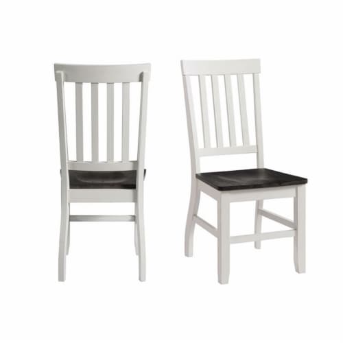 Picket House Furnishings Jamison Two Tone Side Chair in White (Set of 2) Perspective: front