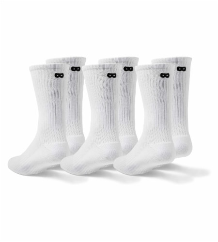 Pair of Thieves Blackout/Whiteout Men's Cushioned Crew Socks - White Perspective: front