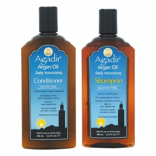 Agadir Argan Oil Daily Volumizing Shampoo and Conditioner Kit 12.4oz Shampoo, 12.4oz Conditio Perspective: front