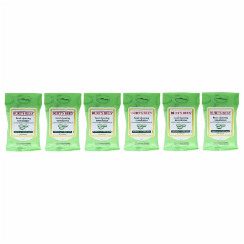 Burt's Bees Facial Cleansing Towelettes  Cucumber and Sage  Pack of 6 10 Count Perspective: front