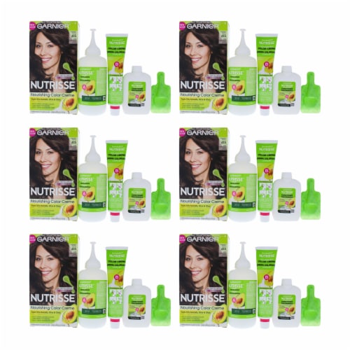 Garnier Nutrisse Nourishing Color Creme 415 Soft Mahogany Dark Brown Pack  of 6 Hair Color 3,  oz - Fry's Food Stores