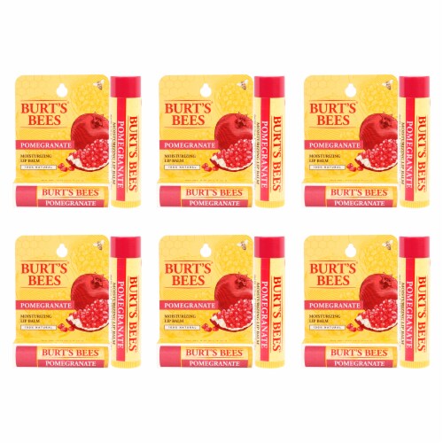 Burt's Bees Pomegranate Moisturizing Lip Balm Blister  Pack of 6 0.15 oz Perspective: front