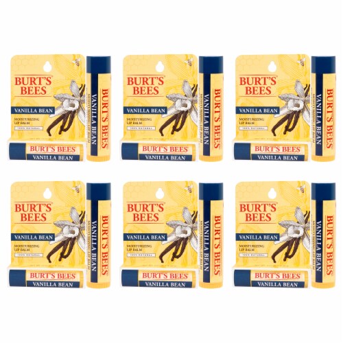 Burt's Bees Vanilla Bean Moisturizing Lip Balm Blister  Pack of 6 0.15 oz Perspective: front