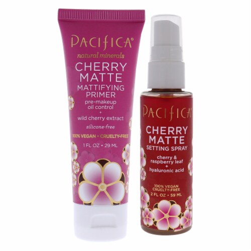Pacifica Cherry Matte Kit 1oz Primer, 2oz Setting Spray 2 Pc Kit Perspective: front