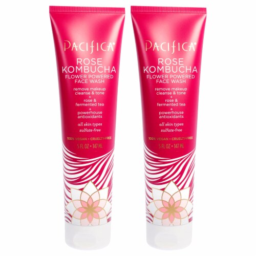 Pacifica Rose Kombucha Flower Powered Face Wash  Pack of 2 Cleanser 5 oz Perspective: front
