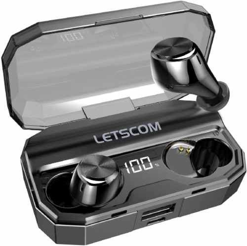 Letsfit T22 Wireless Bluetooth 5.0 In-Ear Earbuds - Black Perspective: front