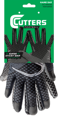 Cutters® Youth Game Day Receiver Gloves - Black Perspective: front