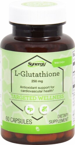 Vitacost Synergy L-Glutathione Targeted Wellness Capsules 250mg Perspective: front