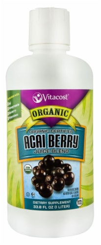 Vitacost Organic Certified Acai Berry Juice Blend Dietary Supplement Perspective: front