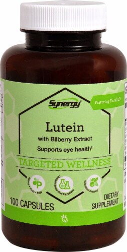 Vitacost Synergy Lutein with Bilberry Extract Capsules Perspective: front