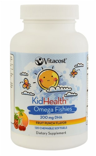 Vitacost KidHealth Omega Fishies For Kids Chewable Softgels 200mg Perspective: front