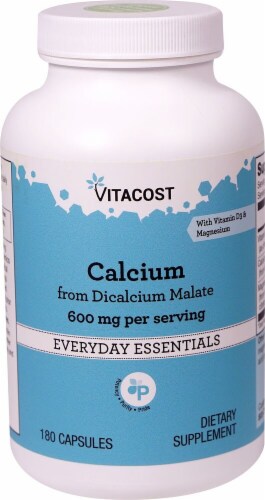 Vitacost Calcium from Dicalcium Malate with Vitamin D3 & Magnesium Capsules 600mg Perspective: front