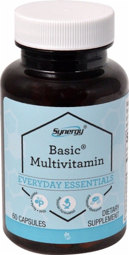 Vitacost Synergy Basic Multivitamin Capsules Perspective: front
