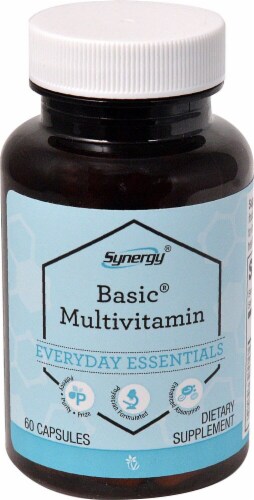 Vitacost Synergy Basic Multivitamin Capsules Perspective: front