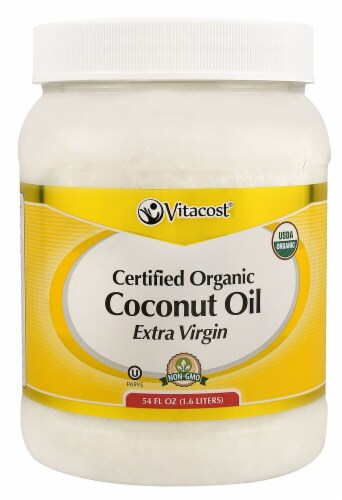Vitacost Extra Virgin Certified Organic Coconut Oil Perspective: front