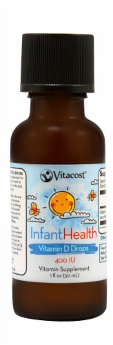 Vitacost InfantHealth Liquid Vitamin D Drops 400IU Perspective: front