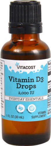 Vitacost Vitamin D Drops 2000IU Perspective: front