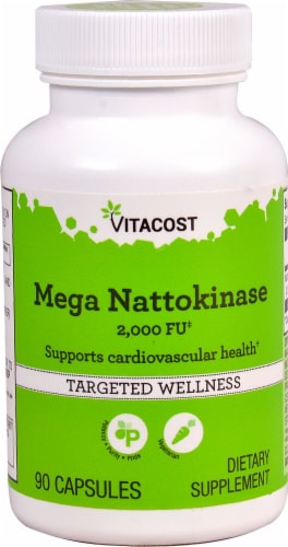 Vitacost Mega Nattokinase Targeted Wellness Capsules Perspective: front