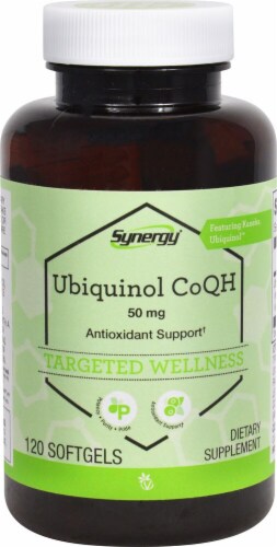 Vitacost Synergy Ubiquinol CoQH Targeted Wellness Softgels 50mg Perspective: front
