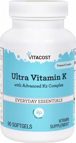 Vitacost Ultra Vitamin K with Advanced K2 Complex Perspective: front