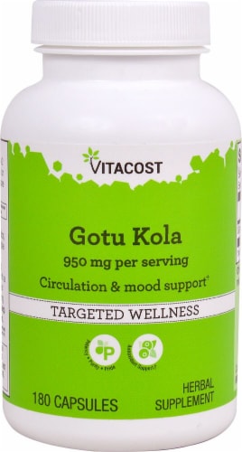 Vitacost Gotu Kola Herbal Supplement Capsules Perspective: front