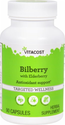 Vitacost Bilberry with Elderberry Dietary Supplement Perspective: front