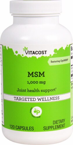 Vitacost MSM Joint Health Support Capsules 1000mg Perspective: front