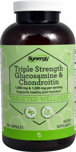 Vitacost Synergy Triple Strength Glucosamine & Chondroitin Targeted Wellness Capsules Perspective: front