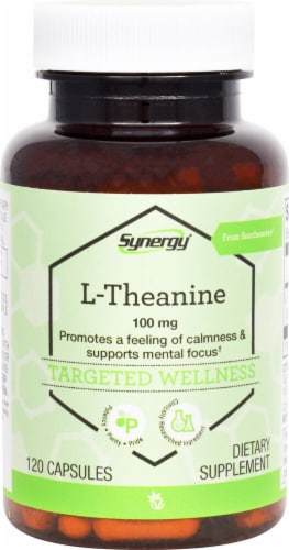 Vitacost Synergy L-Theanine Capsules 100mg Perspective: front