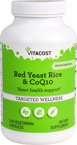 Vitacost Red Yeast Rice & CoQ10 Targeted Wellness Vegetarian Capsules Perspective: front