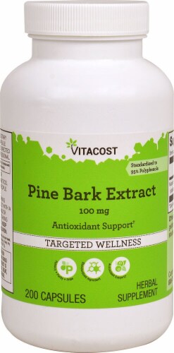 Vitacost Pine Bark Extract Capsules Perspective: front