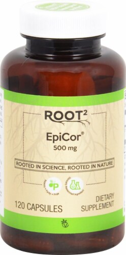 Vitacost ROOT2 EpiCor Capsules 500mg Perspective: front