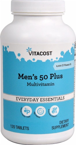 Vitacost Men's 50 Plus Everyday Essentials Multivitamin Perspective: front