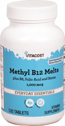 Vitacost Natural Cherry Methyl B12 Melts Perspective: front